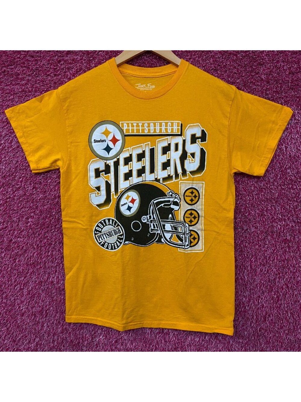 Junk Food Clothing Pittsburgh Steelers Checkdown Flea Market Tee Small